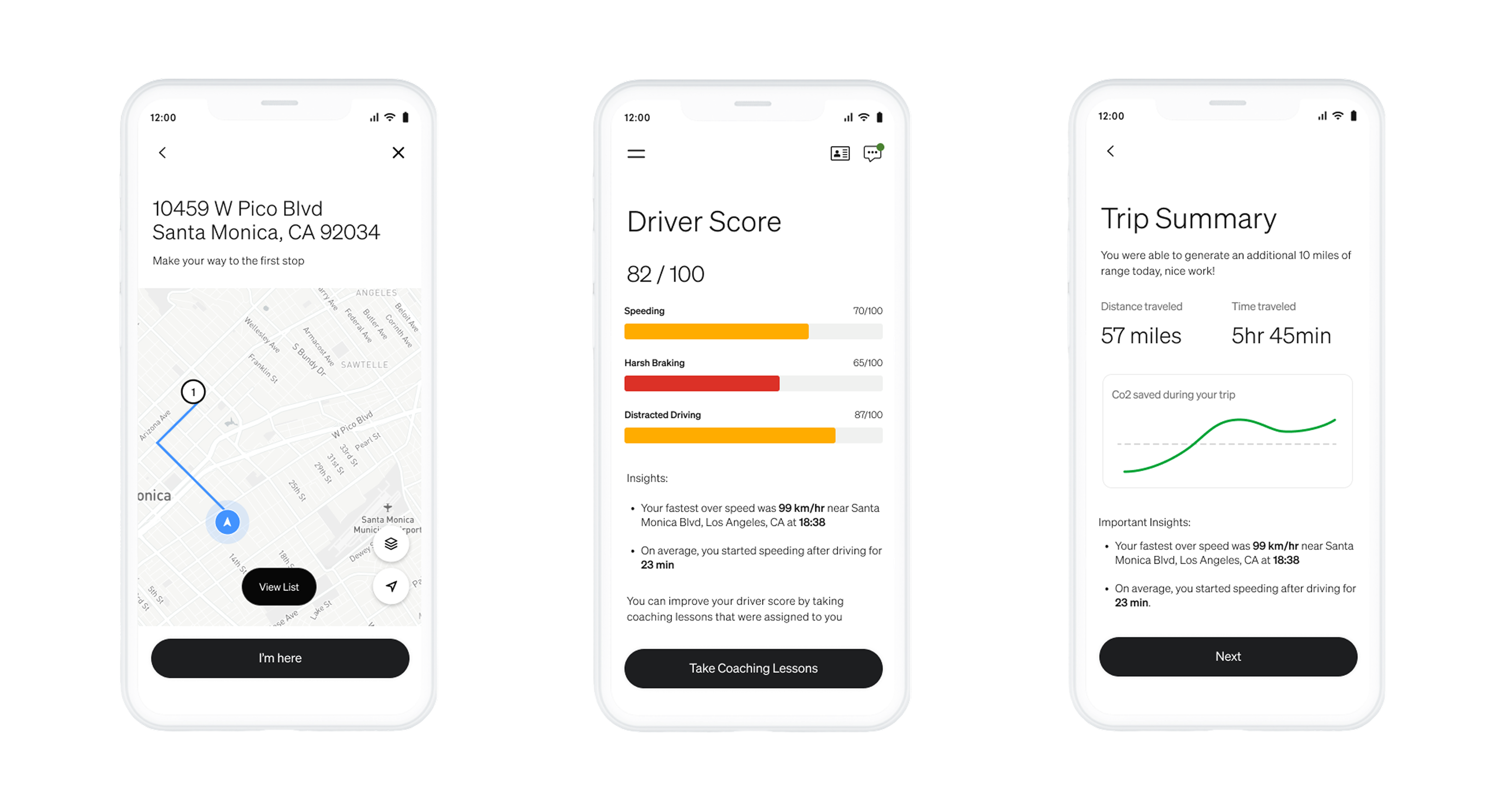 Fleet Driver screens 2